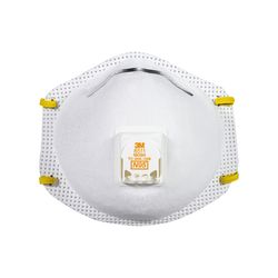 3M Cool Flow N95 Sanding and Fiberglass Cup Disposable Respirator Pro-Series Valved White 1 pk