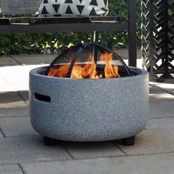 Alpine 18 in. W Cast Iron Round Charcoal/Wood Fire Pit