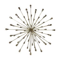 Tripar 28 in. H X 28 in. L Gold Metal Wall Art