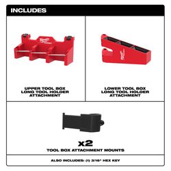 Milwaukee Packout Tool Box Attachment Long Tool Holder Tool Rack Black/Red