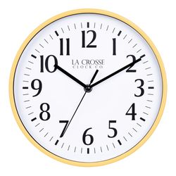 La Crosse Technology 9.25 in. L X 9.25 in. W Indoor Analog Wall Clock Plastic Yellow