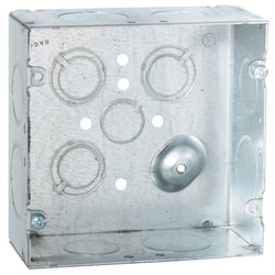 Raco 42 cu in Square Metal 2 gang Junction Box Gray