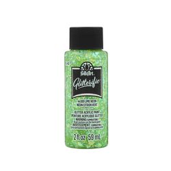 FolkArt Glitterific Glitter Lime Neon Craft Paint Exterior and Interior 2 oz