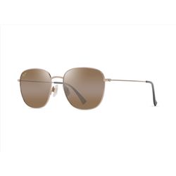 Maui Jim Olali Asian Fit Sunglasses Unisex Shiny Light Gold with Greyish-Green Frame HCL Bronze Lens