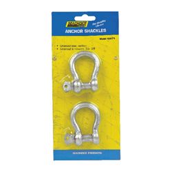 Seachoice Galvanized Steel 11.5 in. L X 3/8 in. W Shackle 2 pk