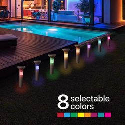 Feit OneSync Oil Rubbed Bronze Solar Powered 0.4 W LED Bollard Light 1 pk