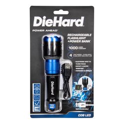 Dorcy DieHard 1000 lm Black/Blue LED Rechargeable Flashlight Power Bank
