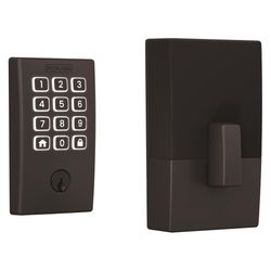 Schlage Arrive Matte Black Steel Wi-Fi Deadbolt with Century Trim