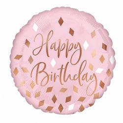 Anagram Balloons Birthday Blush Foil Balloon 1 pk
