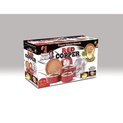 Bulbhead Ceramic Copper Cookware Set Red