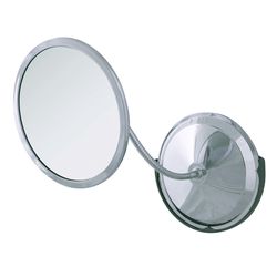 Zadro Double Vision 5.75 in. H X 6.5 in. W Gooseneck Vanity/Wall Mirror Silver