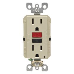 Leviton SmartlockPro 15 amps 125 V Duplex Ivory GFCI Outlet 5-15R 1 pk