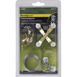 HILLMAN ReadyNail Polished Brass Gold Picture Hanging Kit 30 lb 10 pc