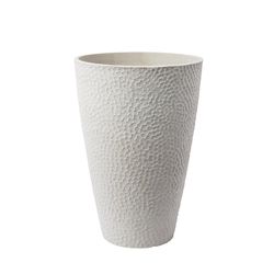 Algreen 19.5 in. H X 13.5 in. D Plastic Valencia Hammered Planter Weathered White