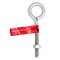Hampton 5/16 in. X 4 in. L Stainless Stainless Steel Eyebolt with Nut Nut Included