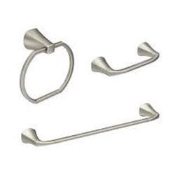 Moen Lindor Brushed Nickel Silver Zinc Towel Bar Set