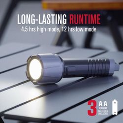 Ace 500 lm Black LED Flashlight AAA Battery