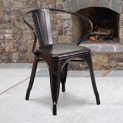 Flash Furniture Black Steel Frame Bistro Chair