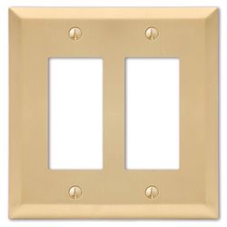 Amerelle Century Satin Brass 2 gang Stamped Steel Decorator Wall Plate 1 pk