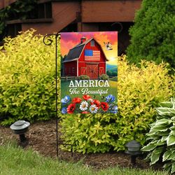 Briarwood Lane American Barn Garden Flag 12.5 in. W X 18 in. L