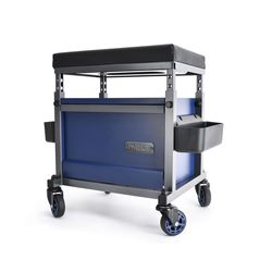 Urban Transit 16.25 in. W X 17.5 in. H X 14.5 in. D Sidekick Rolling Storage Stool Steel Blue