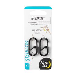 Nite Ize G-Series Stainless Steel Black Dual Chamber Carabiner