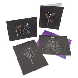 Denik Nightsky Floral Blank Notecard and Envelope Set