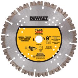 DEWALT FlexVolt 9 in. D X 7/8 in. Diamond Segmented Rim Diamond Saw Blade 1 pc