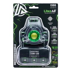LitezAll Black LED Rechargeable Head Lamp