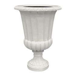 Mallory Planters & Garden 25 in. H X 18 in. D Resin/Stone Powder Urn Planter White