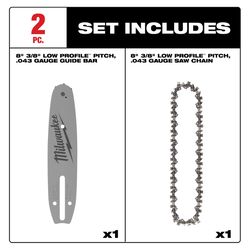 Milwaukee 8 in. Bar and Chain Combo 33 links
