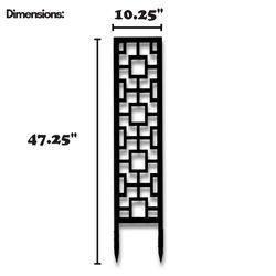 Mossify Mega Tropical Squares 47.25 in. H X 10.25 in. W X 0.5 in. D Black Wood Planter Trellis