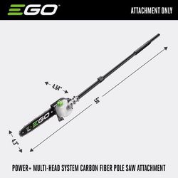 EGO POWER+ Multi-Head System PSA1020 10 in. 56 V Battery Pole Saw Attachment Tool Only