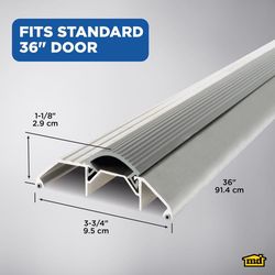 M-D Building Products 1.125 in. H X 3.75 in. W X 36 in. L Aluminum Deluxe High Threshold Silver