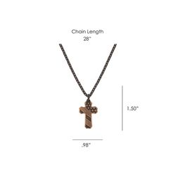 Montana Silversmiths Unisex Faded Glory Cross Black Necklace Water Resistant