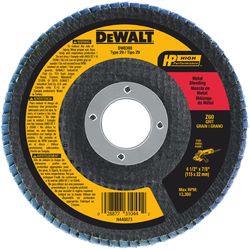 DEWALT 4-1/2 in. D X 7/8 in. Zirconia Type 29 Flap Disc 60 Grit 1 pc