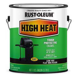 Rust-Oleum Specialty Flat BBQ Black Oil-Based High Heat Low VOC Paint 1 gal