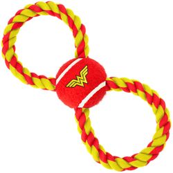 Buckle-Down DC Comics For Dog Multicolored Nylon Wonder Woman Tennis Ball Tug Toys 1 pk
