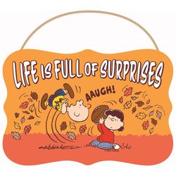 Open Road Brands 6 in. H X 8 in. L MDF Peanuts Football Hanging Wall Decor