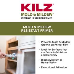 KILZ Mold & Mildew White Flat Water-Based Alkyd Mold Killing Primer 1 gal