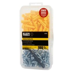 Klein Tools 1/4 in. D X 1 in. L Steel Round Head Anchor Kit 1 pk