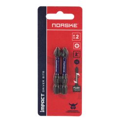 Norske Phillips PH2 X 2 in. L Impact Torsion Bit S2 Tool Steel 2 pk
