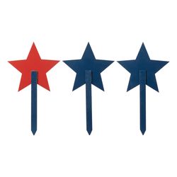 Glitzhome Multicolored Wood 15 in. H X 8.25 in. L Star Yard Stake Set