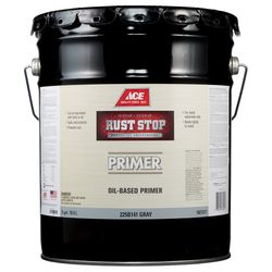 Ace Rust Stop Primer - Goes on Grey Oil-Based Enamel Rust Preventative Paint 5 gal