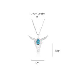 Montana Silversmiths Women's Chiseled Steer Head Silver/Turquoise Necklace Water Resistant