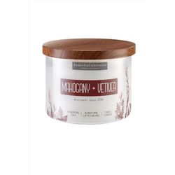 Candle Lite Essential Elements White Mahogany/Veviter Scent Tumbler Jar Candle 14.75 oz
