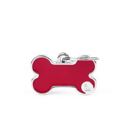 MyFamily Basic Handmade Red Bone Aluminum Dog Pet Tags Small