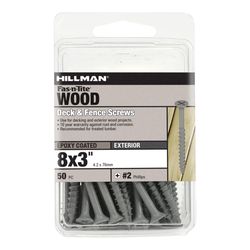 HILLMAN Fas-N-Tite No. 8 Ga. X 3 in. L Gray Phillips Bugle Head Deck Screws 50 pk