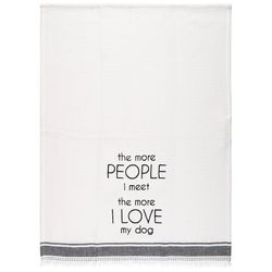 Karma Milo Black/White Cotton I Love My Dog Tea Towel 1 pk