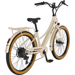 Retrospec Beaumont Rev+ Unisex Electric City Bicycle Oat
